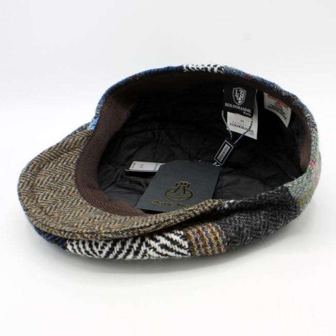 The "Harris Tweed Patchwork" - Newsboy Cap by Hologramme Paris