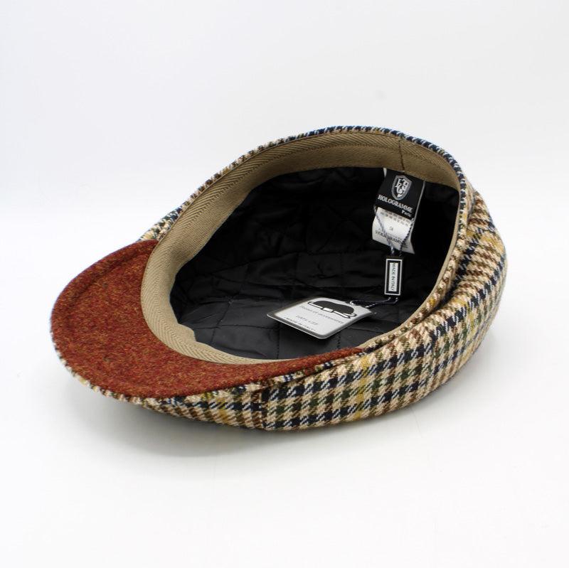 The "NewsHound" - Beige Plaid Cap by Hologramme Paris