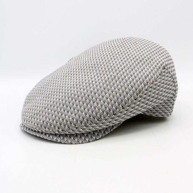 The "Summer Gatsby" - Gray Italian Cotton Flat Cap by Hologramme Paris
