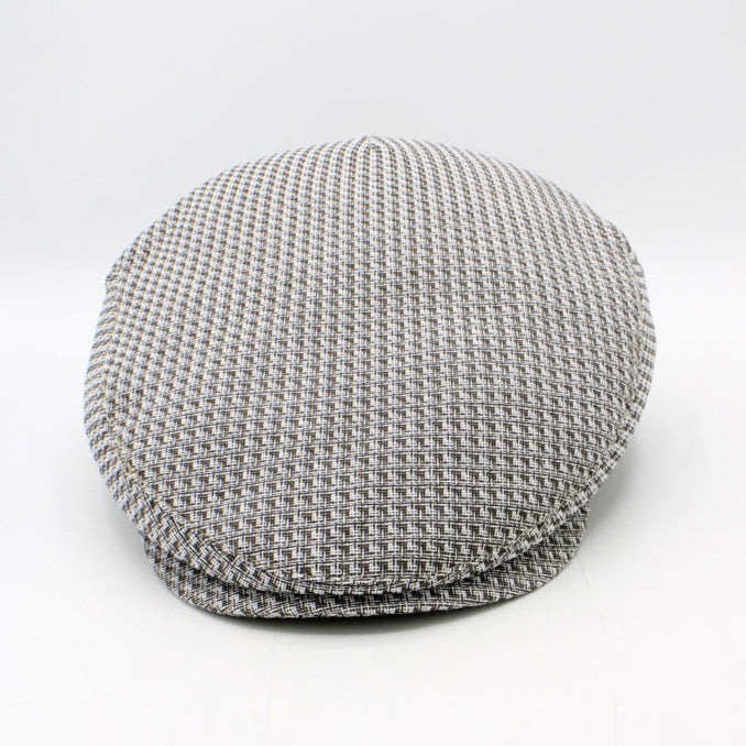 The "Summer Gatsby" - Gray Italian Cotton Flat Cap by Hologramme Paris