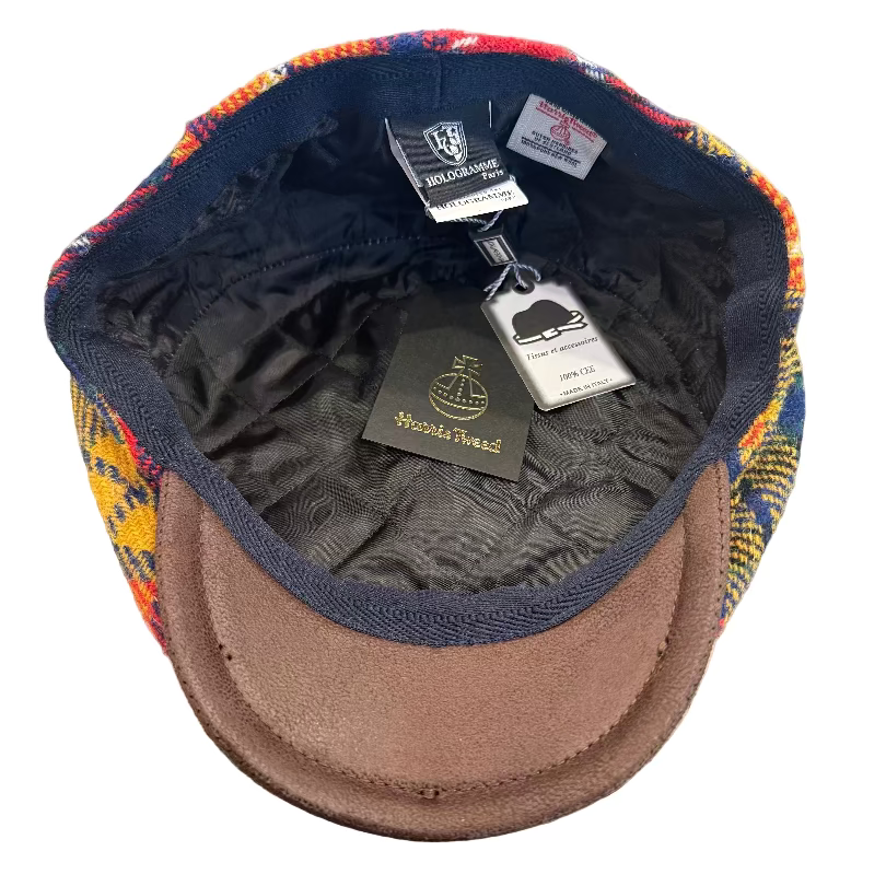 Colorful Harris Tweed flat cap at FunkyBrims.
