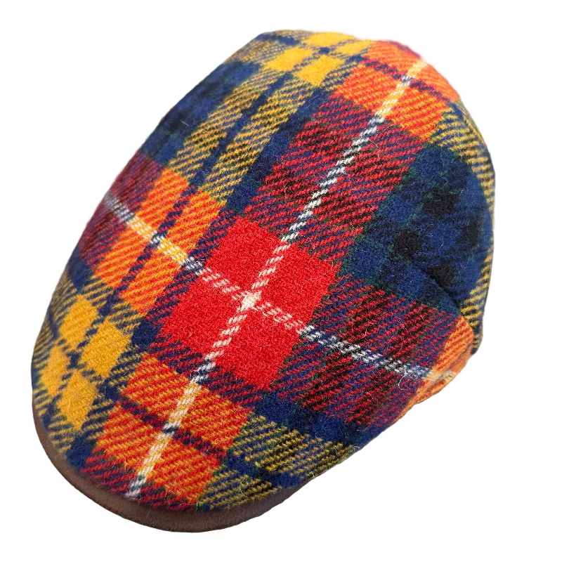 Bright Tartan Harris Tweed flat cap at FunkyBrims.