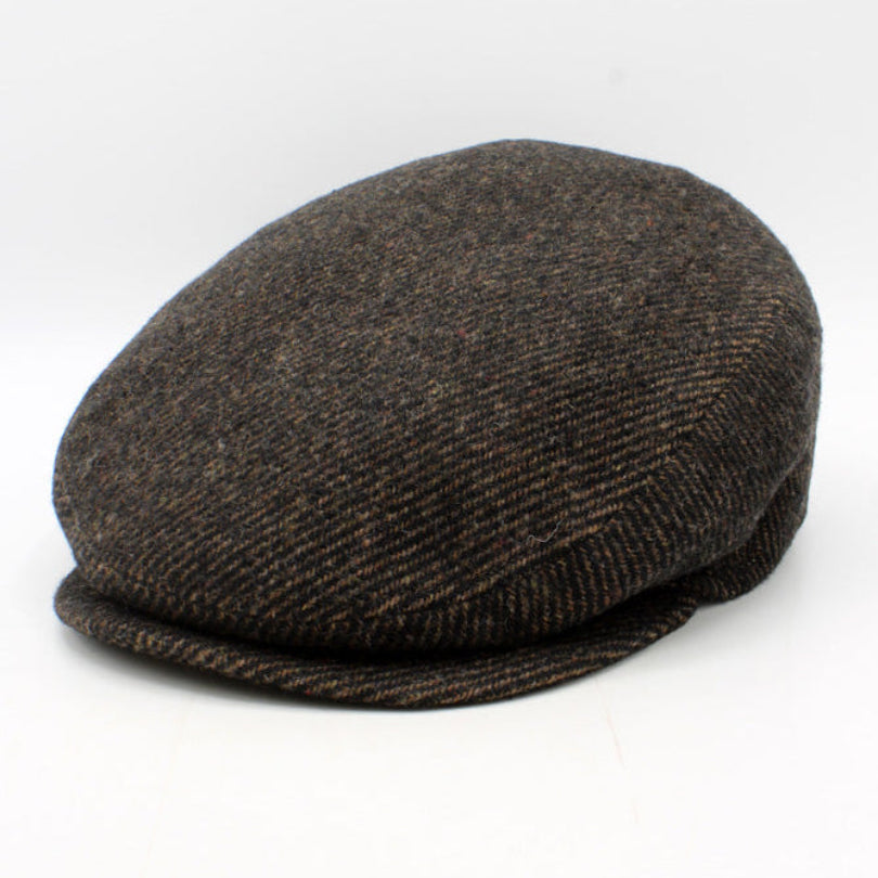 Brown and Black Tweed Flat cap at FunkyBrims.  The Duke - Cocoa Twill