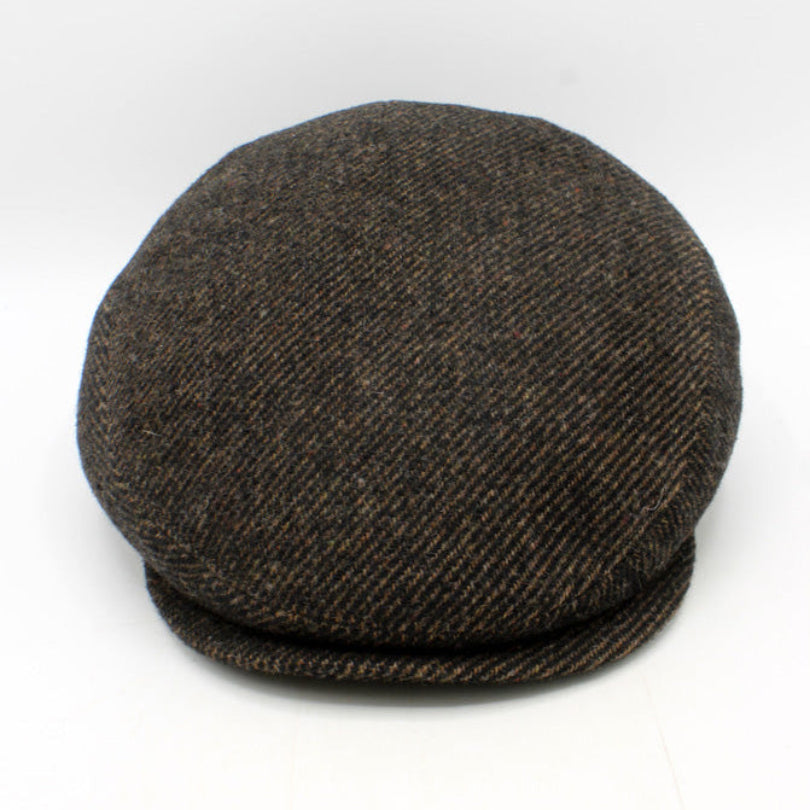 Brown and Black Tweed Flat cap at FunkyBrims.  The Duke - Cocoa Twill