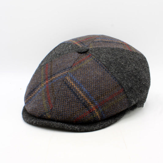 The "Tartan Patch: Smoke" Newsboy Cap by Hologramme Paris