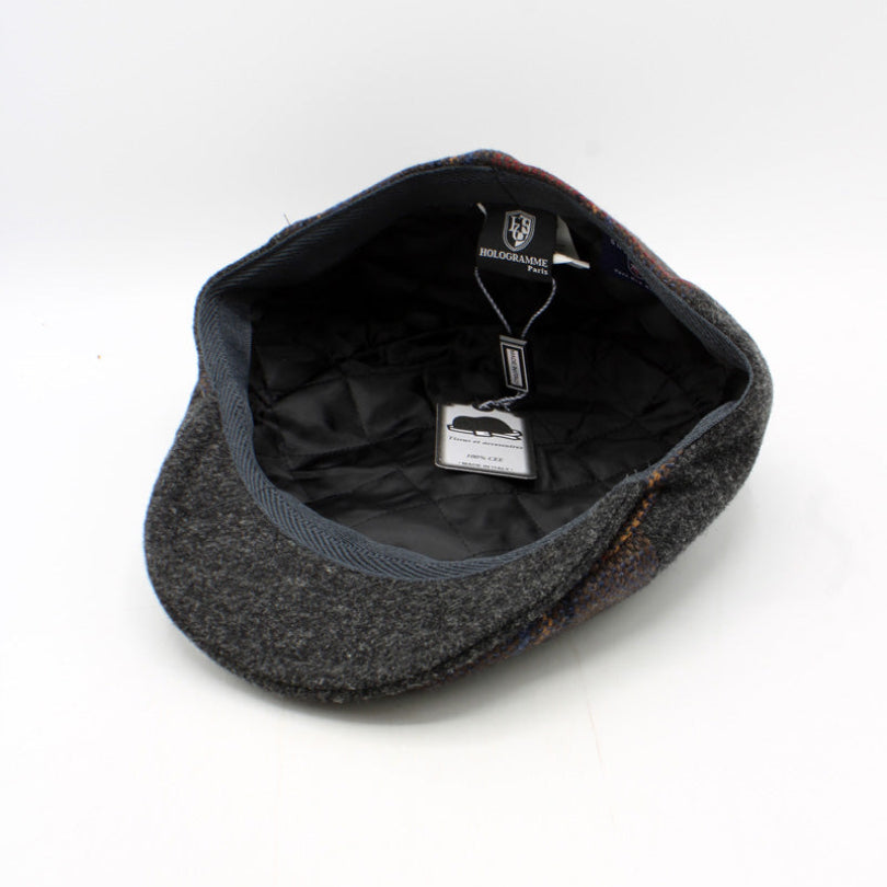 The "Tartan Patch: Smoke" Newsboy Cap by Hologramme Paris