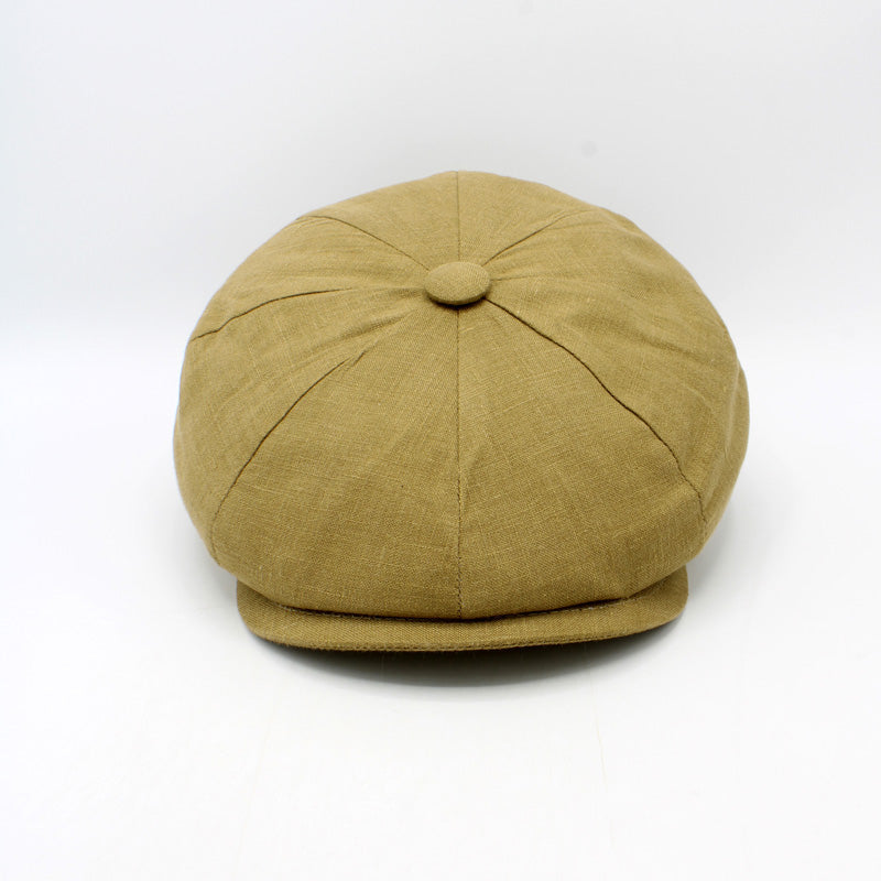 The Summer "Garrison" - Beige Newsboy Cap by Hologramme Paris