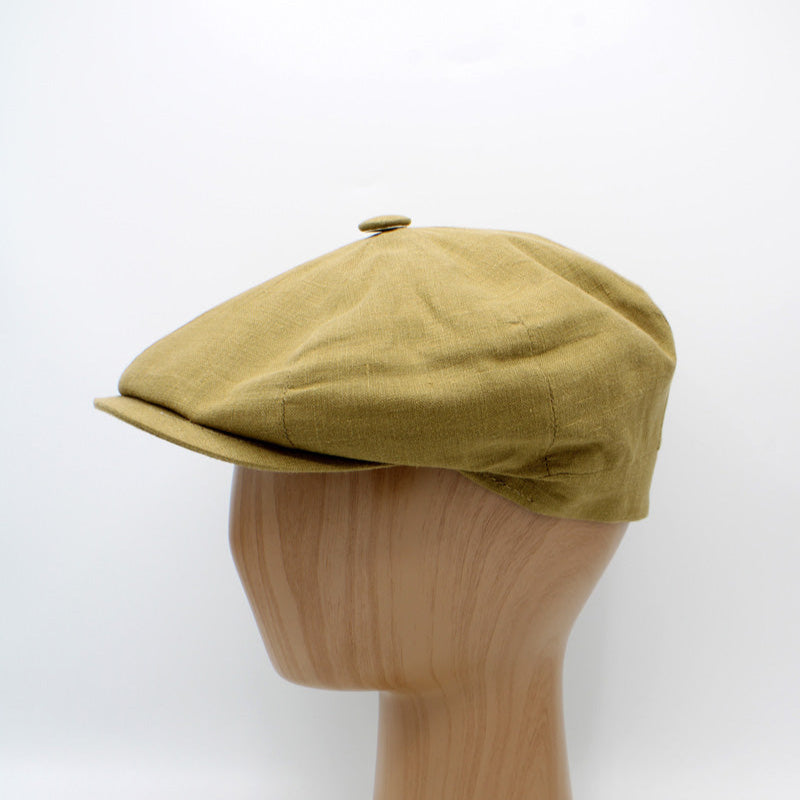 The Summer "Garrison" - Beige Newsboy Cap by Hologramme Paris