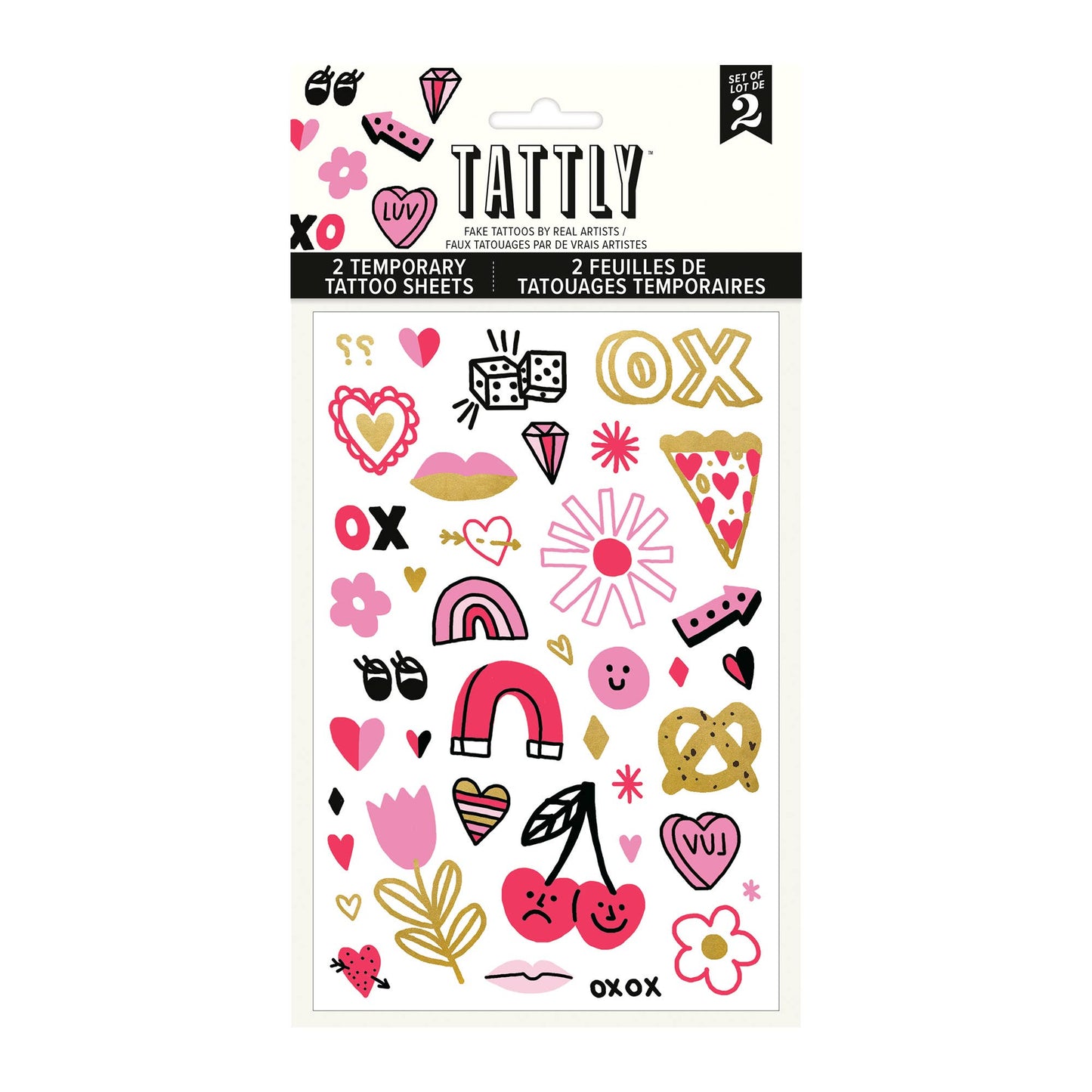 Golden Hearts Tattoo Sheet