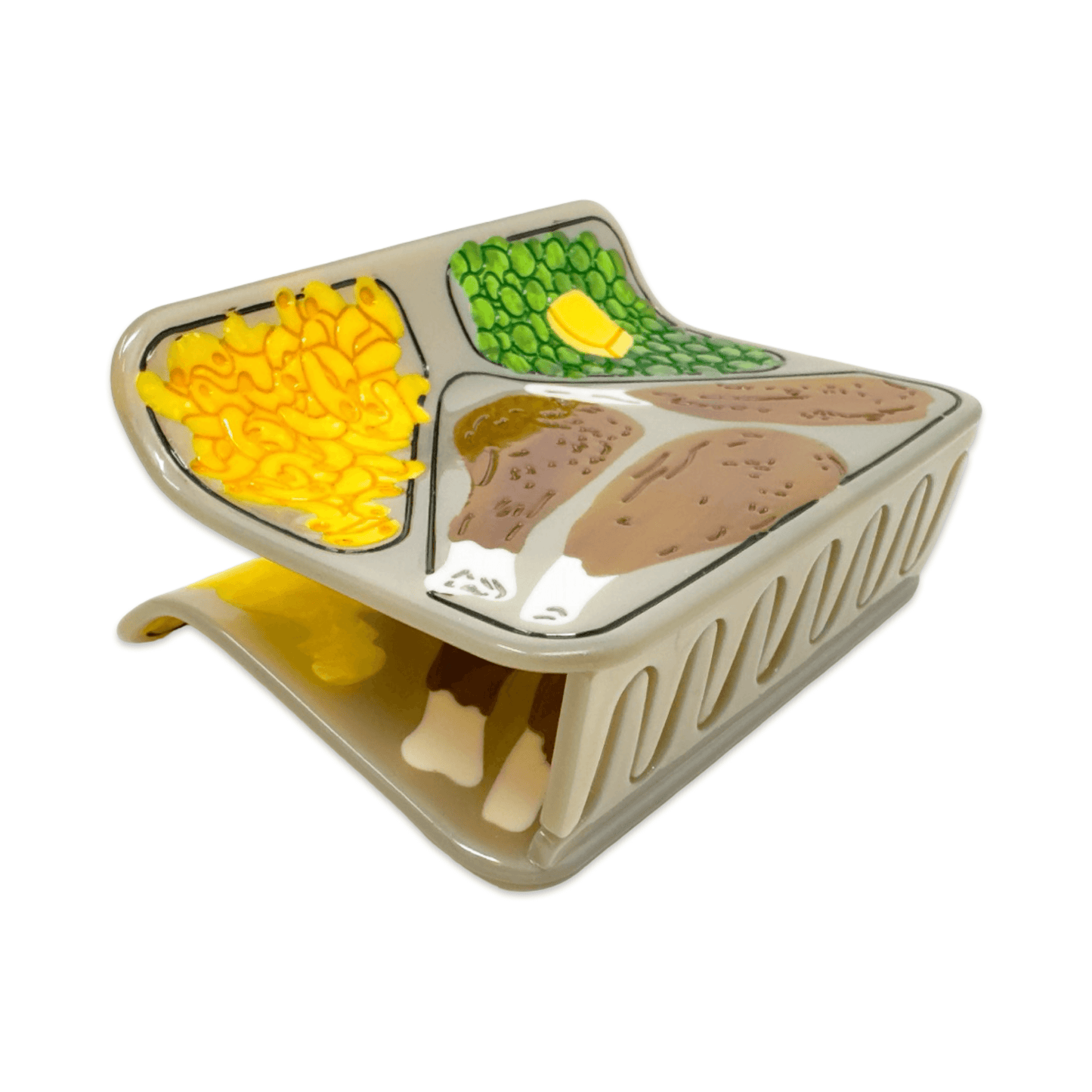 Large TV Dinner Hair Claw Clip