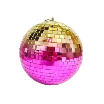 Gold to Hot Pink Ombre Disco Ball 10”