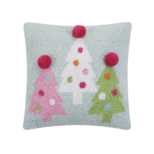 Jolly Trees w/Poms Hook Pillow