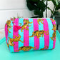 Quilted Tiger Print Makeup Bag