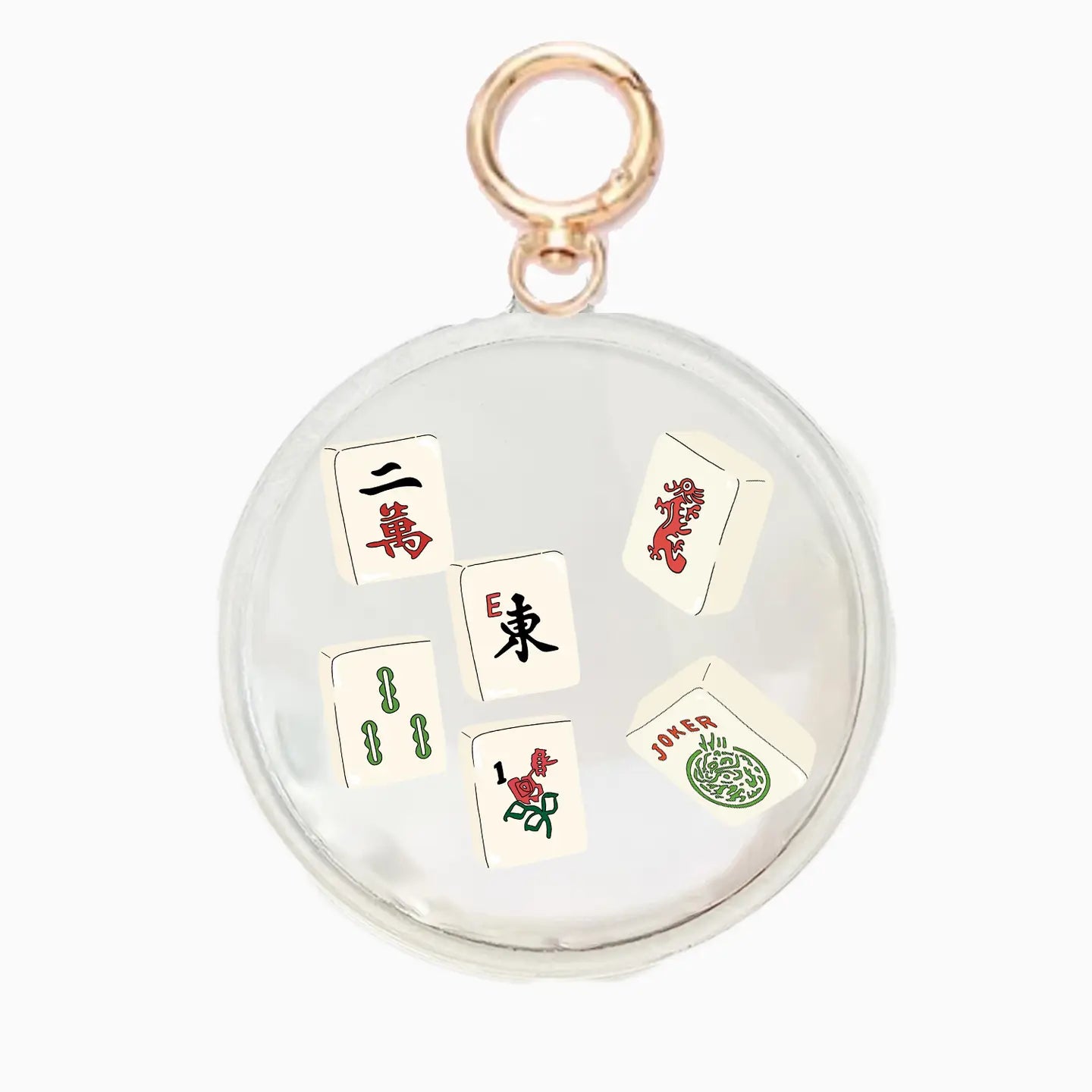 Mahjong Shaker Keychain / Bag Clip