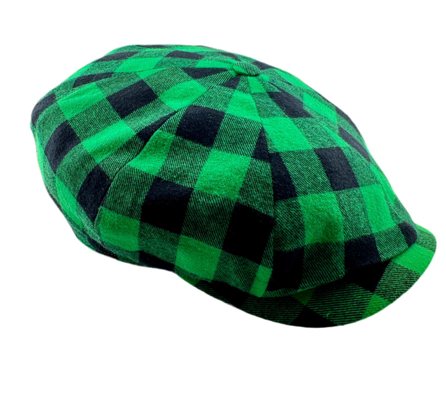 The "Hooligan" - Green Buffalo Plaid Newsboy Cap - Laird Hatters x FunkyBrims