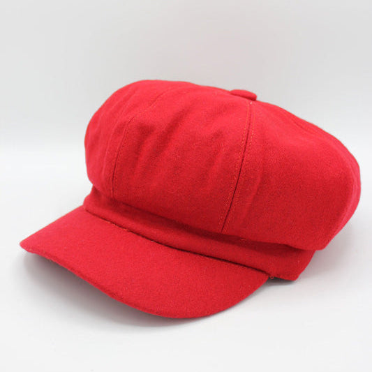 Women's Winter Wool Solid Color Caps