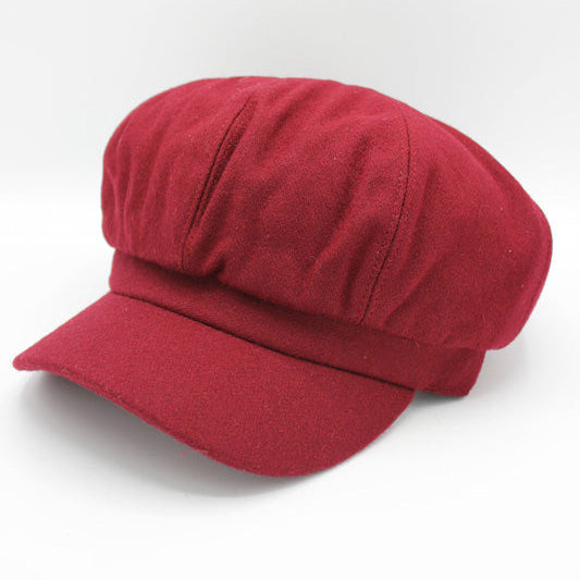 Women's Winter Wool Solid Color Caps
