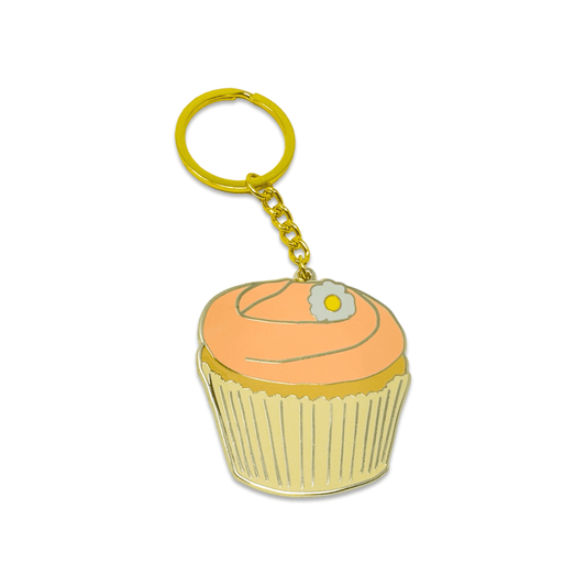 Carrie Cupcake Enamel Keychain