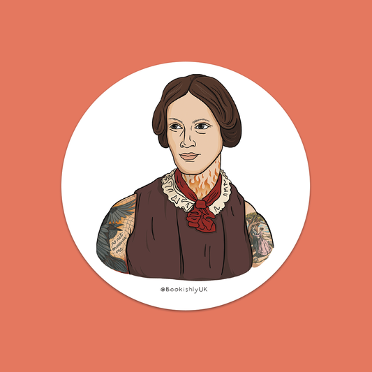 Charlotte Bronte With Tattoos Vinyl Laptop Sticker