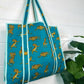 Tiger Teal Quilted Tote Bag