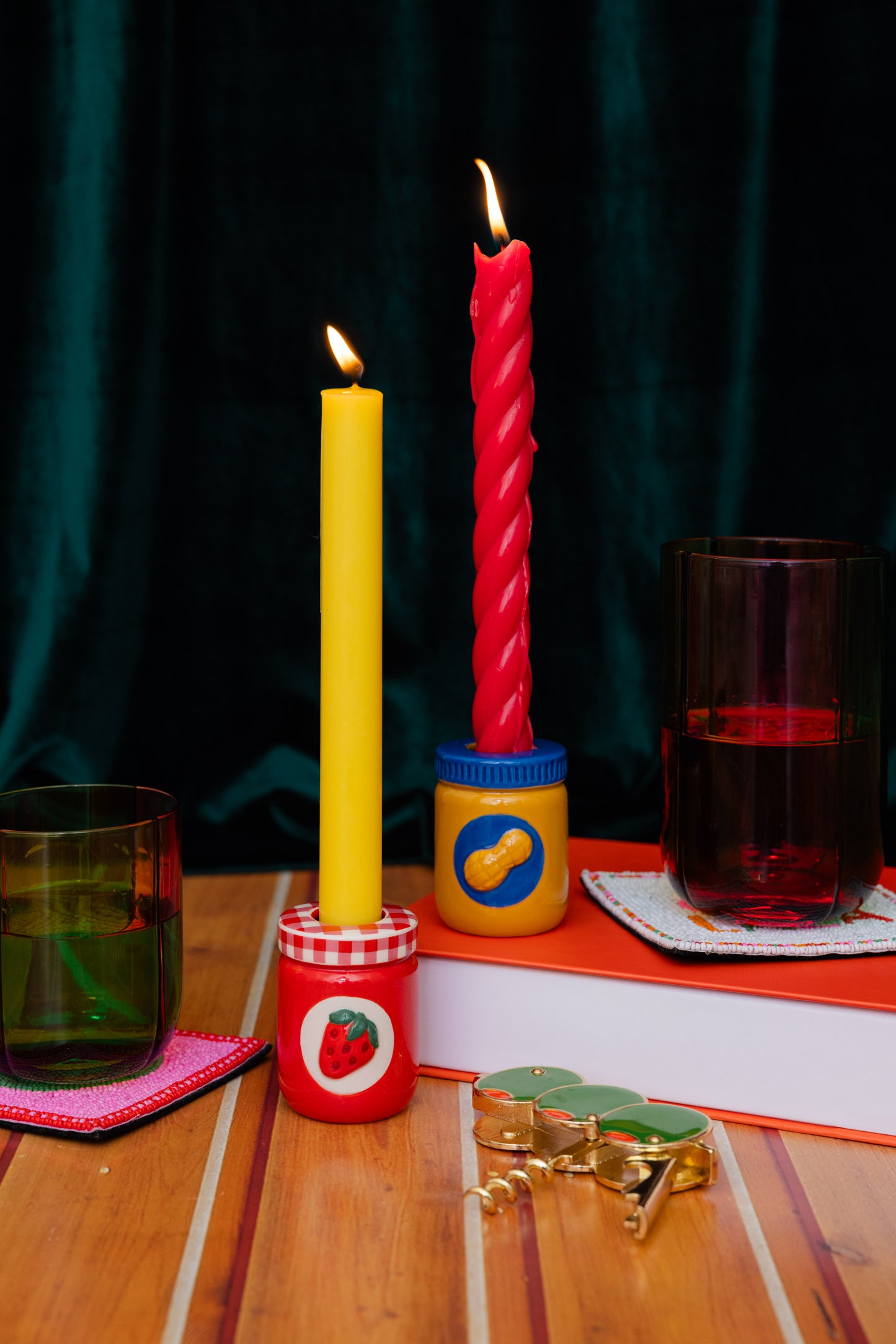 PB & J Votive Candle Holder Set