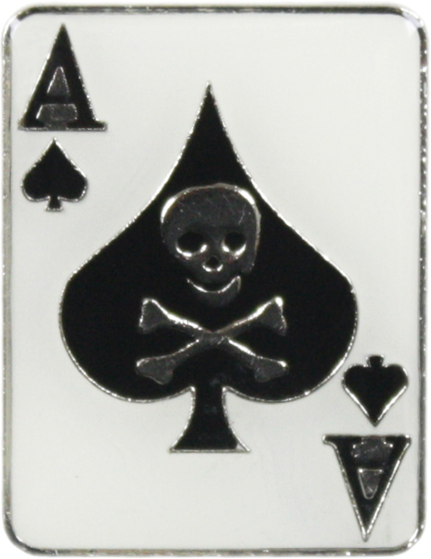 Enamel Pin - Ace Of Spades Playing Card With Skull