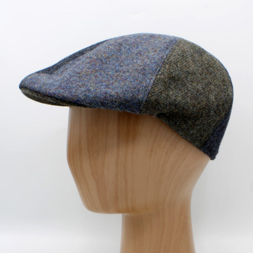 Spinwheel Cobalt Driving Cap handmade in Italy by FunkyBrims – blue patchwork
