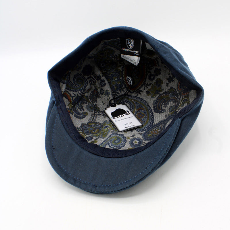 The Waterproof Waxed Cotton Pub Cap – Blue by Hologramme Paris