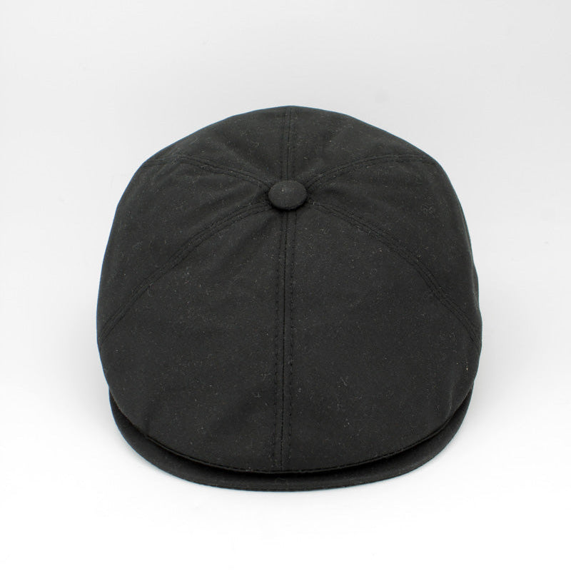 The All-Weather Newsboy – Midnight Black Wax Cotton by Hologramme Paris