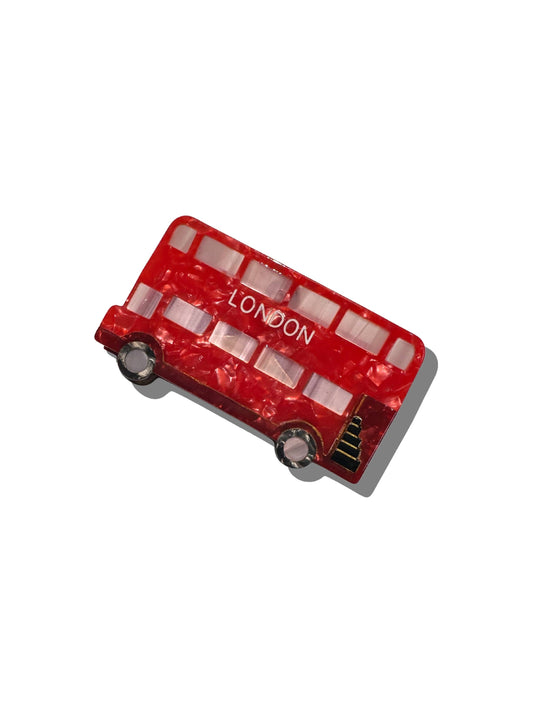 Hand-painted London Bus Claw Hair Clip
