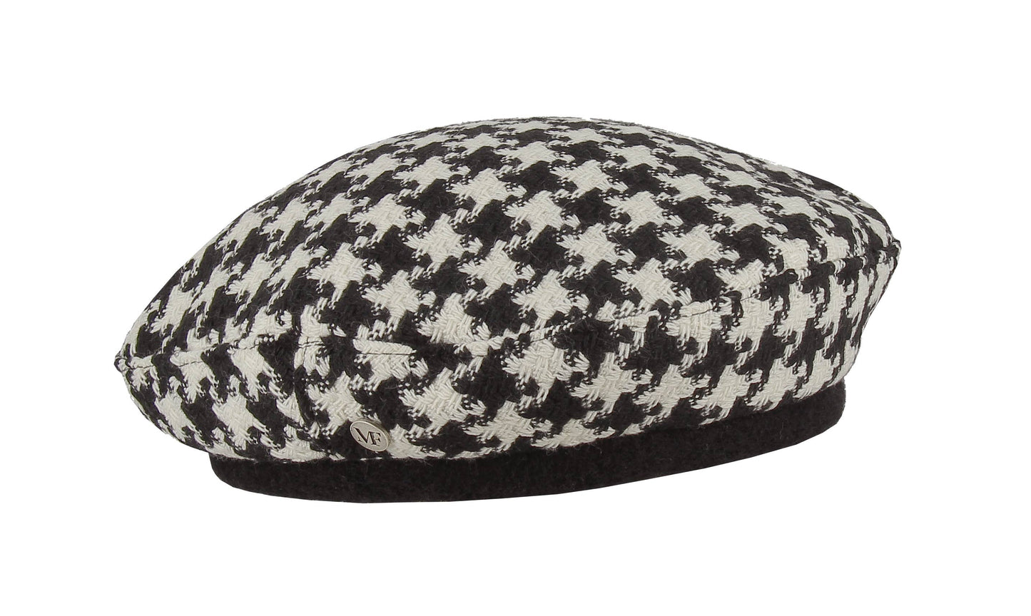Houndstooth Wool Women's Beret by Flechet