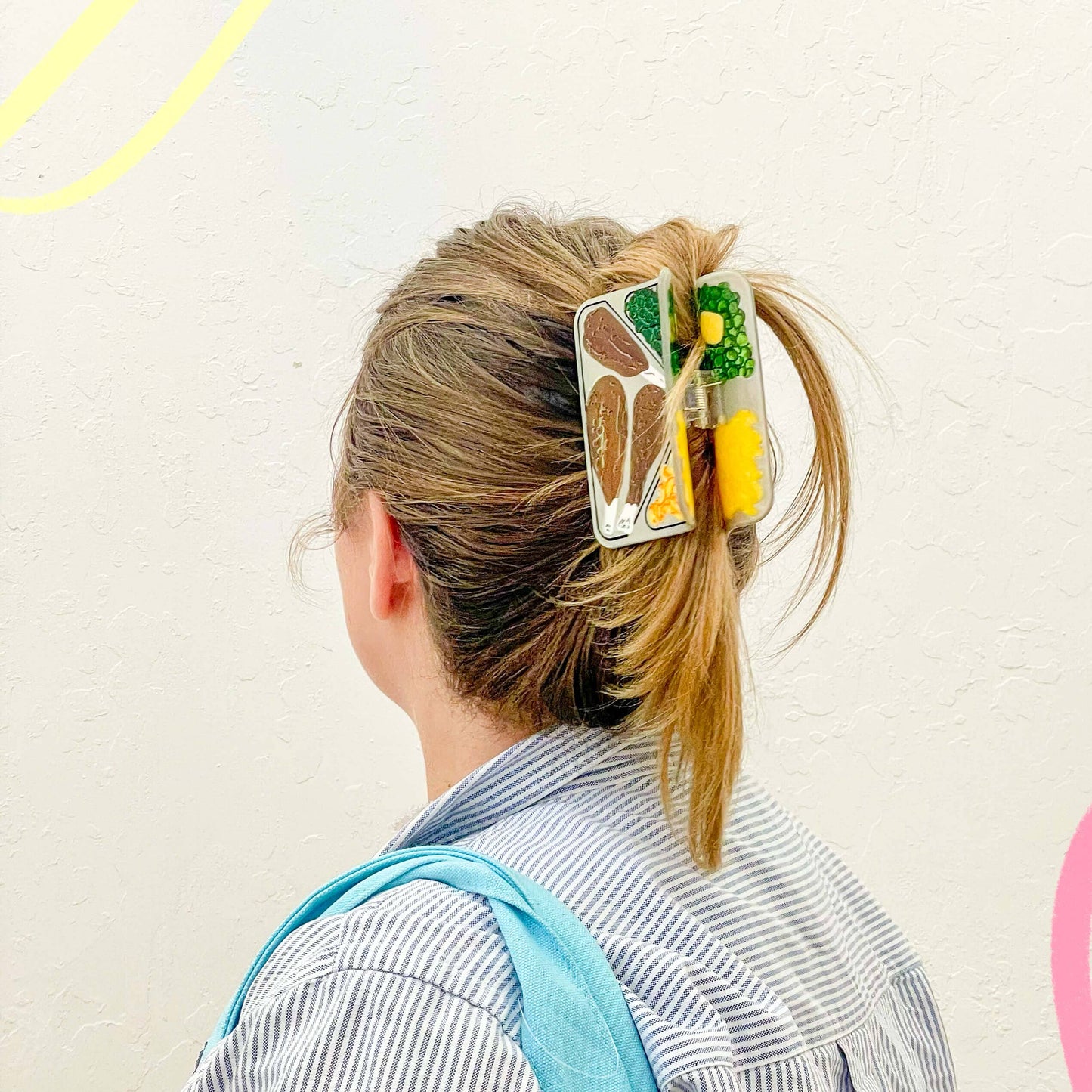 Large TV Dinner Hair Claw Clip