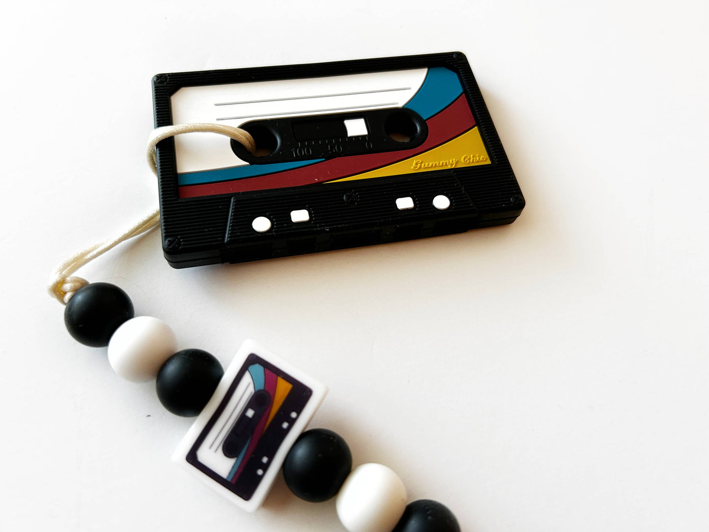 Cassette Tape Teether with Clip