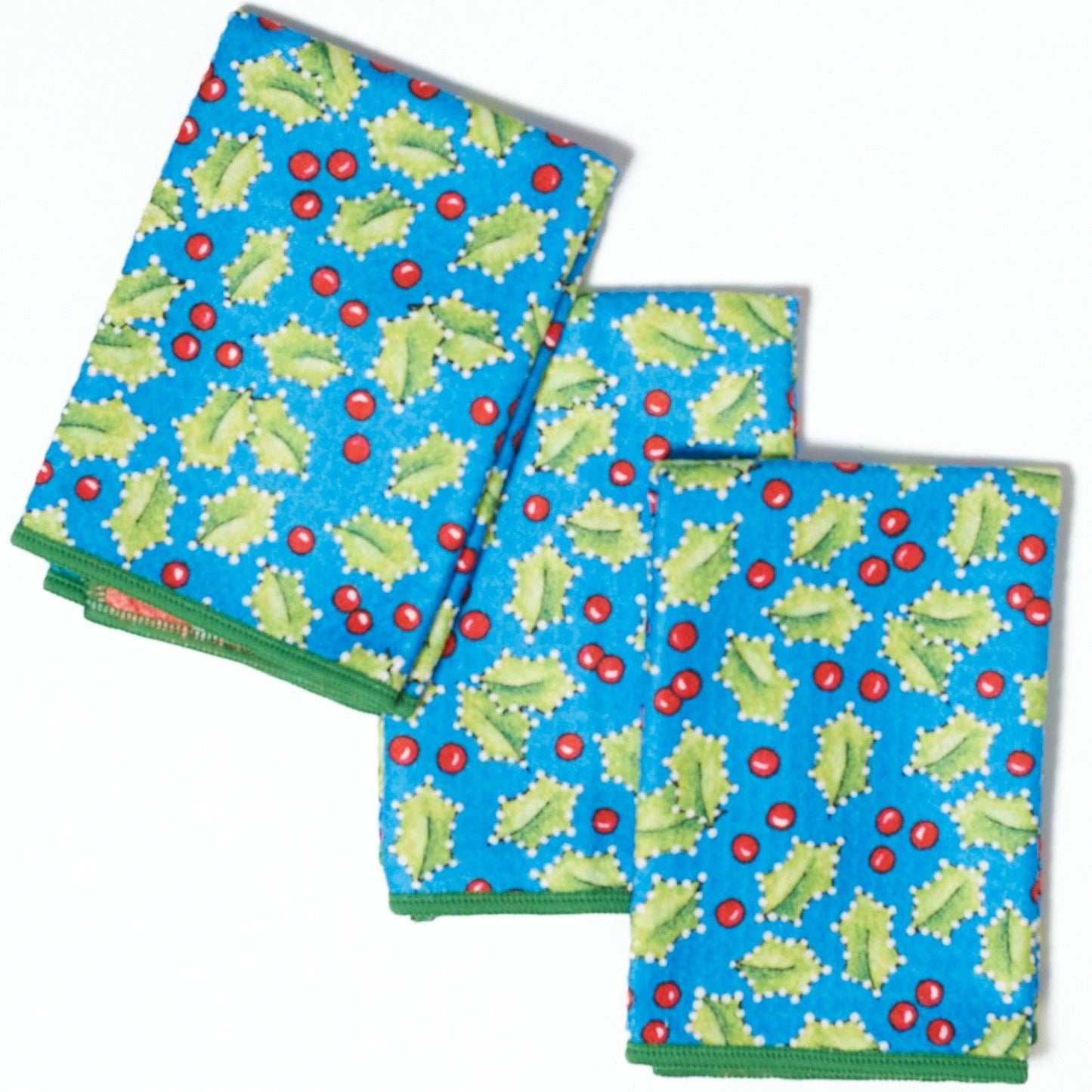 Christmas Holly Mighty Mini Towel (Set of 3) Reversible