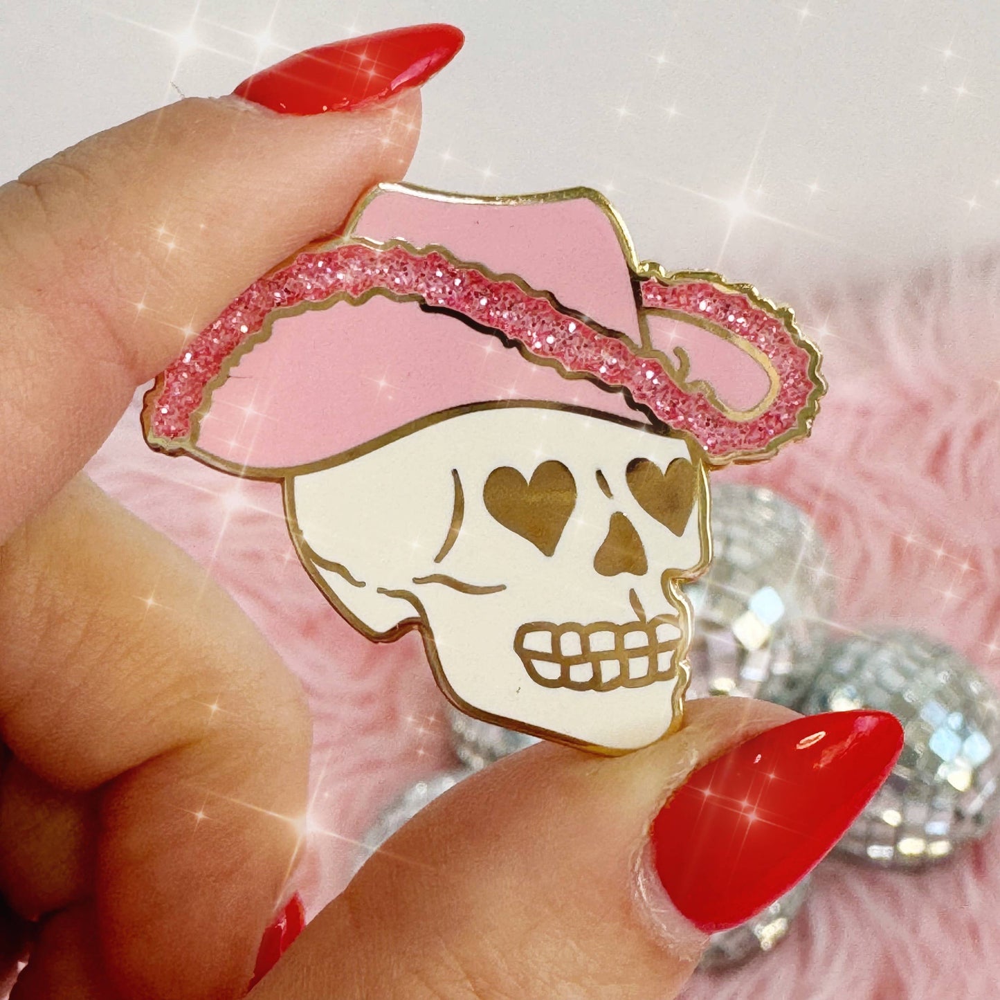 Cowgirl Skull Enamel Pin