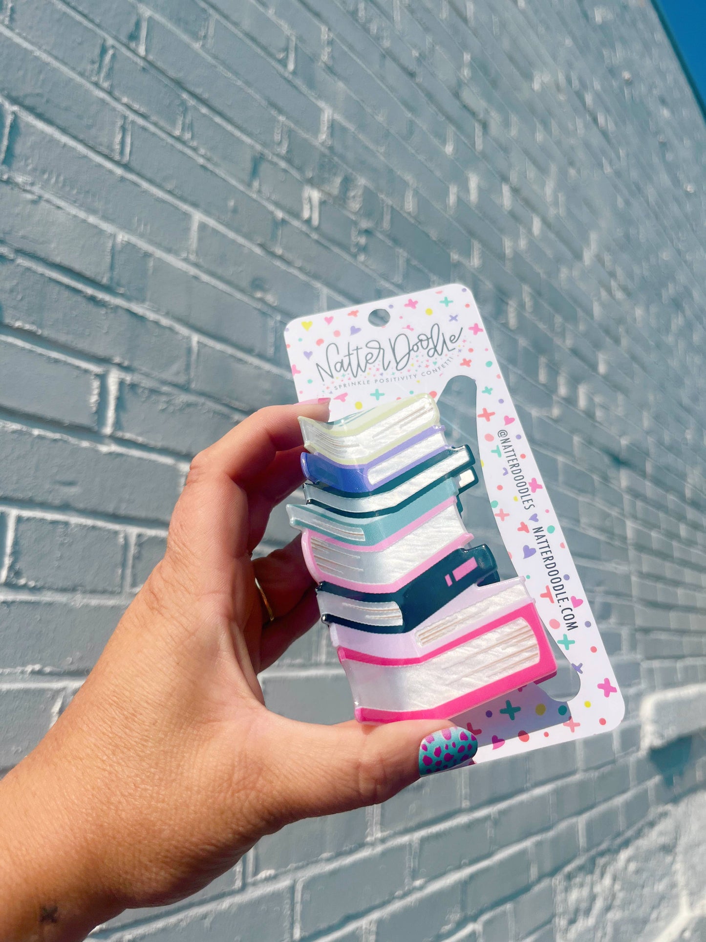 Read My Clips Book Stack Hair Claw