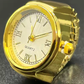 Yellow Gold Quartz Watch Stretch Ring