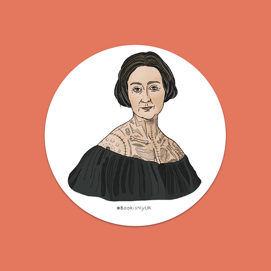 Mary Shelley With Tattoos Vinyl Laptop Sticker