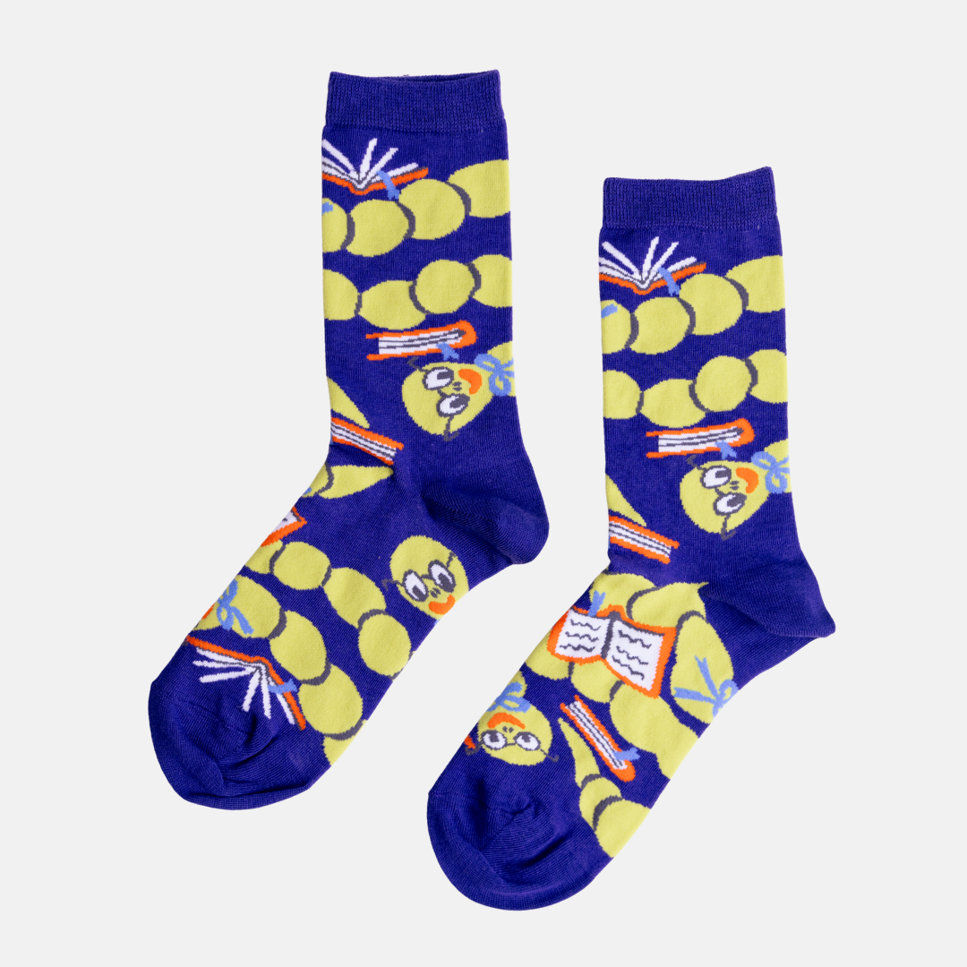 Bookworm Small Crew Socks
