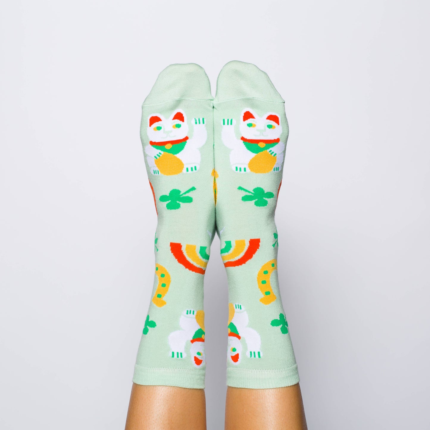Women's - Lucky Cat & Clover Crew Socks