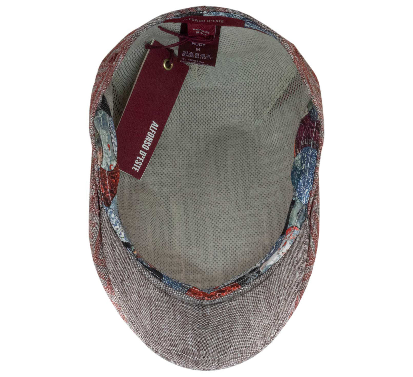 The "Summer Maze" 100% Linen Flat Cap by Alfonso D'Este