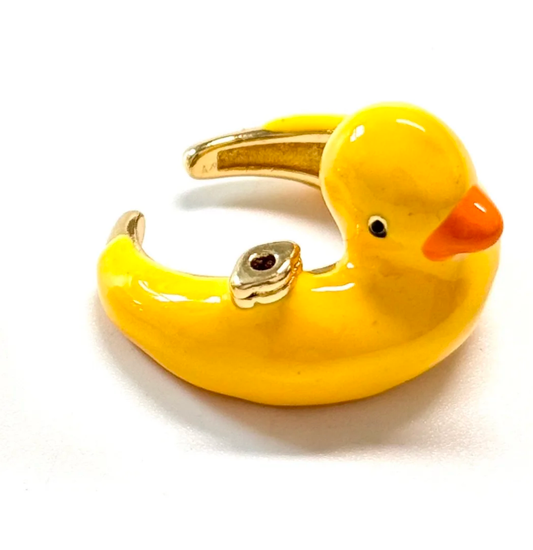 Duckie Pool Float Enamel Ring