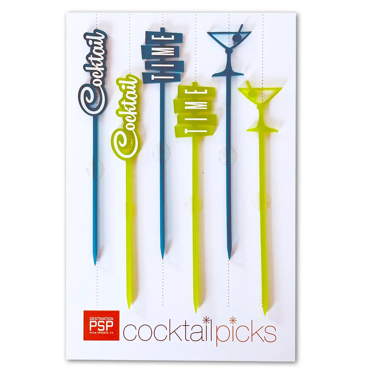 "Cocktail Time" Cocktail Picks Set of 6