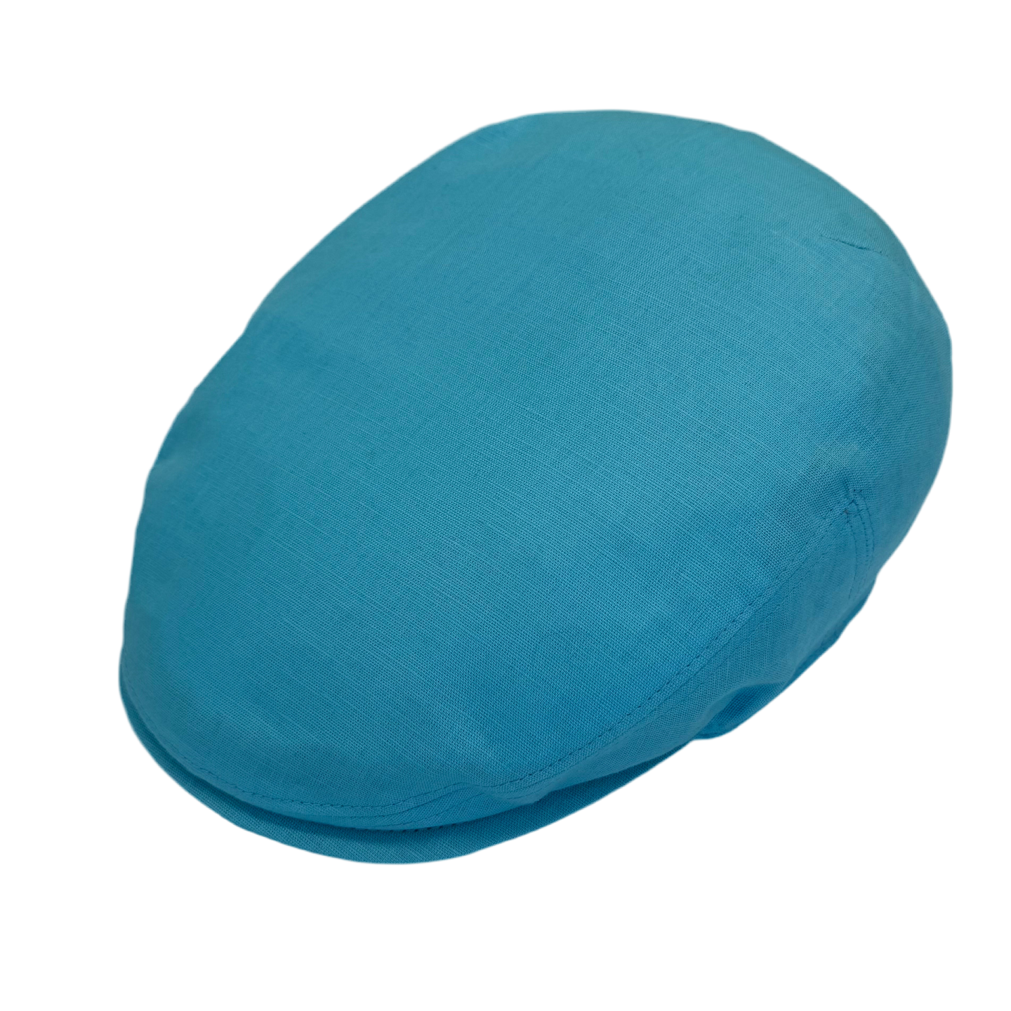 The "Amalfi Cruiser" Ocean Blue Linen Flat Cap by FunkyBrims