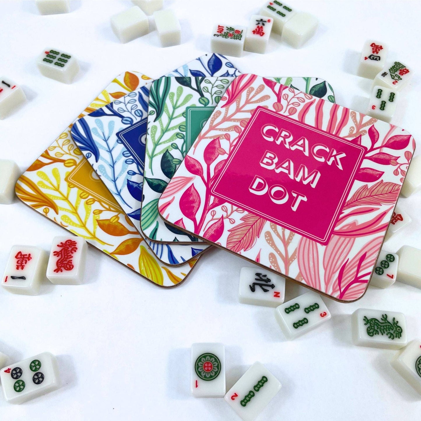 Colorful Mahjong Coasters Set of 4