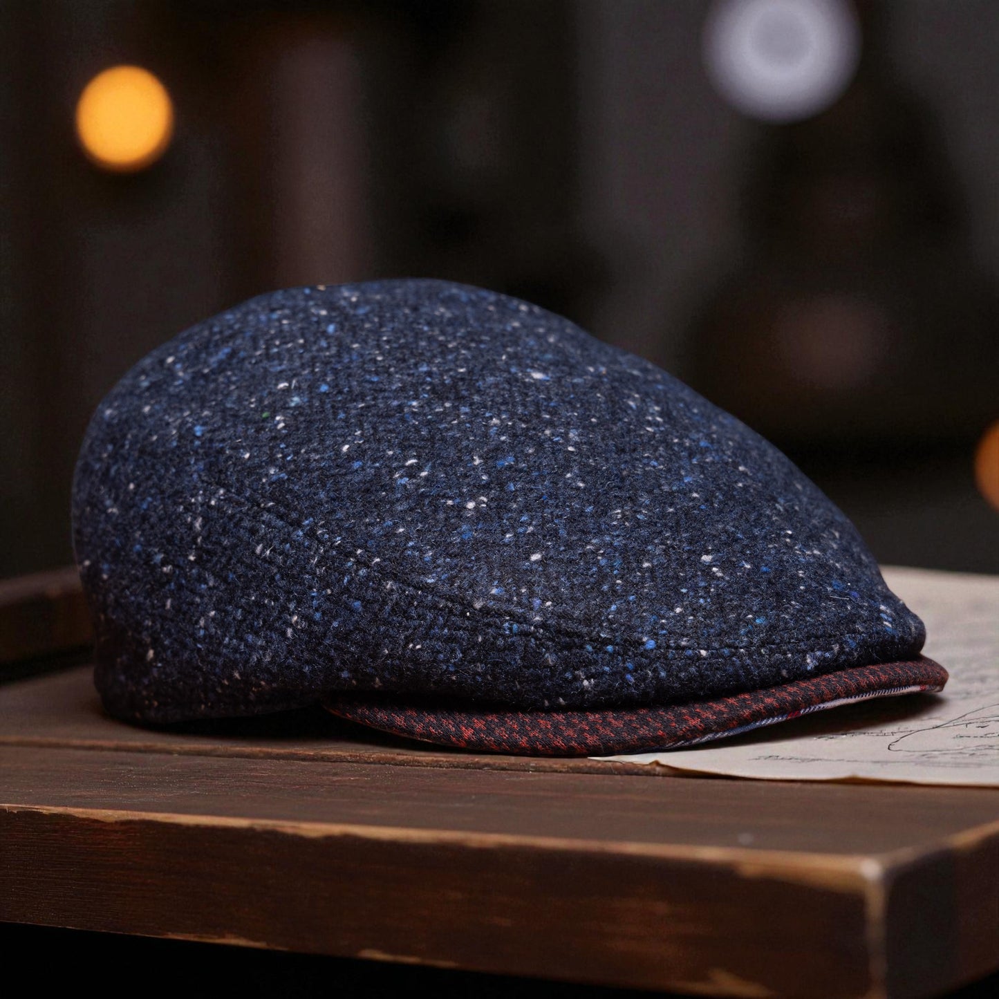 The Rosie the Riveter Blue Tweed Flat Cap Hales Speed Shop X FunkyBrims Collab (with Pin)