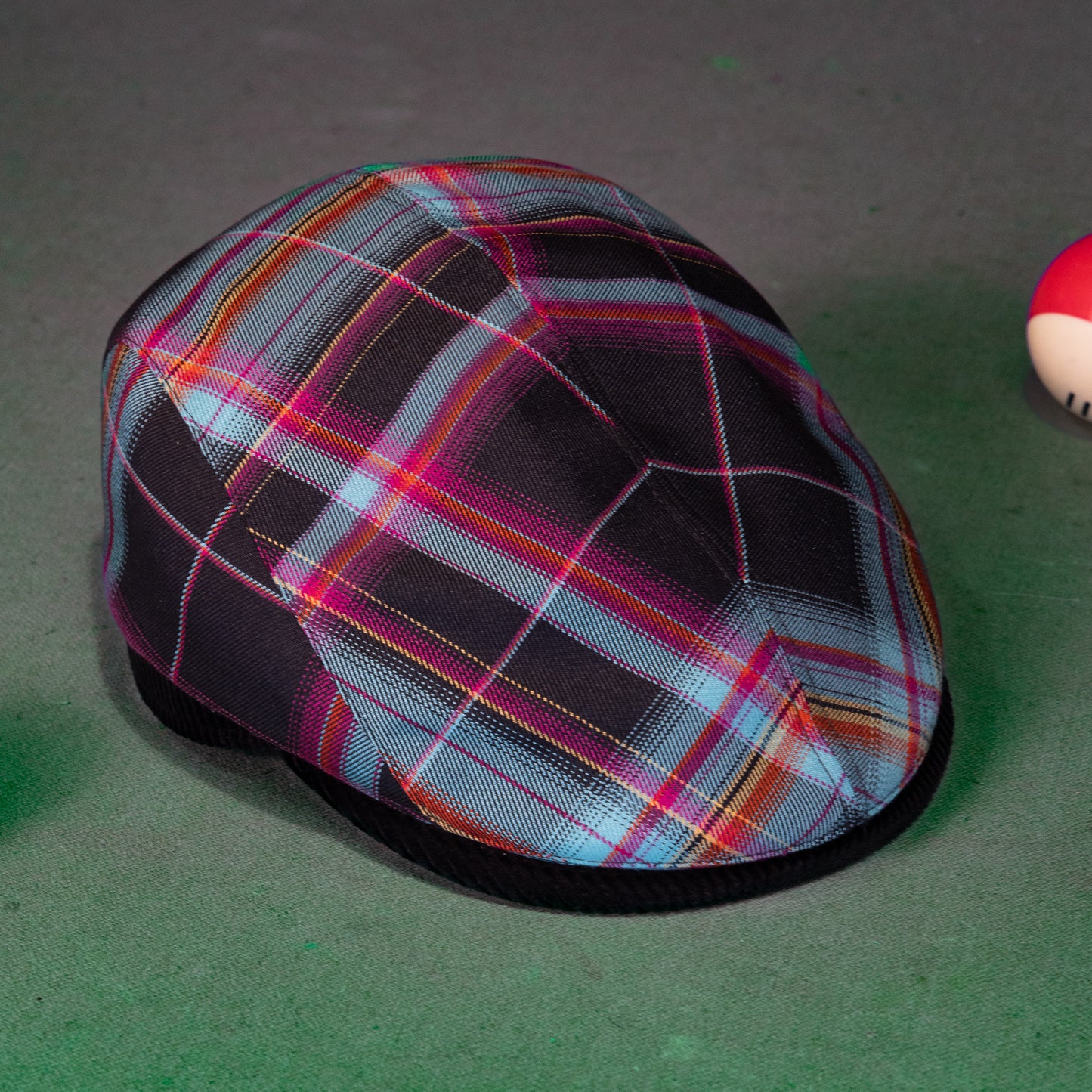 The "Saturday Night Special" Flannel Flat Cap Hales Speed Shop X FunkyBrims Collab with Cap Pin