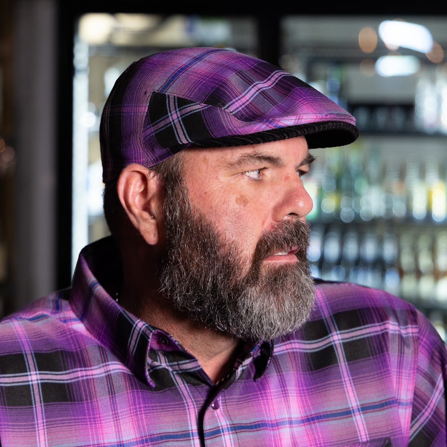 The Live Wire Flannel Flat Cap Hales Speed Shop X FunkyBrims Collab (with Pin)