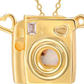 Polaroid Camera 14K Gold Steel Necklace