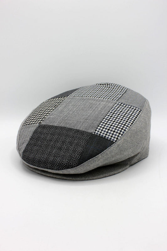 The Patchwork Gray Flat Cap by Hologramme Paris